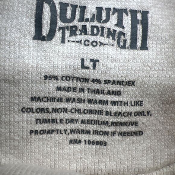 Duluth Trading Co Mens Size Large Tall Ivory Thermal Henley Shirt Heavyweight - Picture 5 of 9